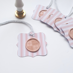 Pink  and white wax seal gift tags