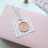 Pink  and white wax seal gift tags