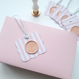 Pink  and white wax seal gift tags