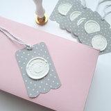 Grey and white swan gift tags