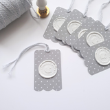 Grey and white swan gift tags