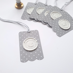 Grey and white swan gift tags