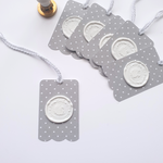 Grey and white swan gift tags