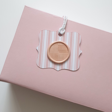 Pink wax seal gift tags