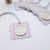 Pink stripe wax seal gift tags