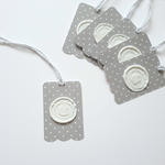 Grey and white swan gift tags