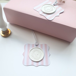 Pink stripe wax seal gift tags