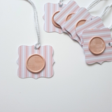 Pink  and white wax seal gift tags