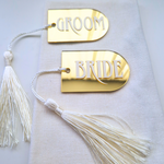 Gold Acrylic Mirrored Table Place Name Settings