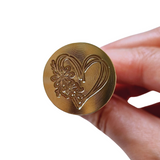 Floral heart wax stamp