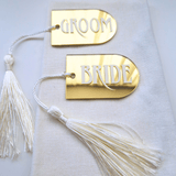 Gold Acrylic Mirrored Table Place Name Settings - Little Added Touches