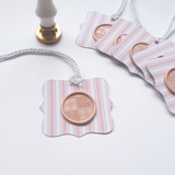 Pink and white wax seal gift tags - Little Added Touches