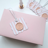 Pink and white wax seal gift tags - Little Added Touches