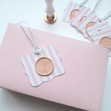 Pink and white wax seal gift tags - Little Added Touches