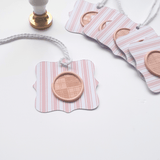 Pink and white wax seal gift tags - Little Added Touches