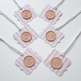 Pink and white wax seal gift tags - Little Added Touches
