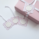 Pink stripe wax seal gift tags - Little Added Touches
