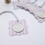 Pink stripe wax seal gift tags - Little Added Touches