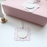 Pink stripe wax seal gift tags - Little Added Touches