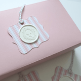 Pink stripe wax seal gift tags - Little Added Touches
