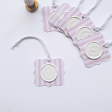 Pink stripe wax seal gift tags - Little Added Touches