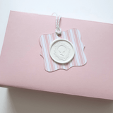 Pink stripe wax seal gift tags - Little Added Touches