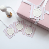 Pink stripe wax seal gift tags - Little Added Touches
