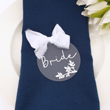 Round Frosted Acrylic Wedding Place Name Tags - Little Added Touches