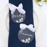 Round Frosted Acrylic Wedding Place Name Tags - Little Added Touches