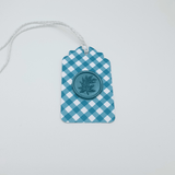 Teal and white wax seal gift tags - Little Added Touches