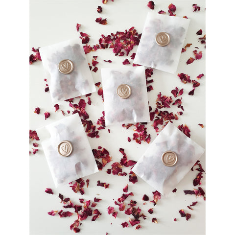 Biodegradable Burgundy Petal Confetti Packets- 10pcs - Little Added Touches 