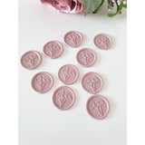 pink flower wax seals
