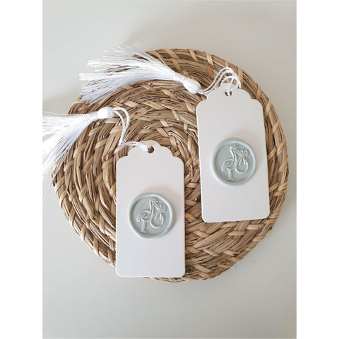blue stork gift tags