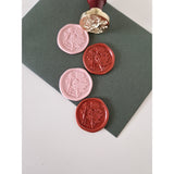 Large rose wax seal in pink and red