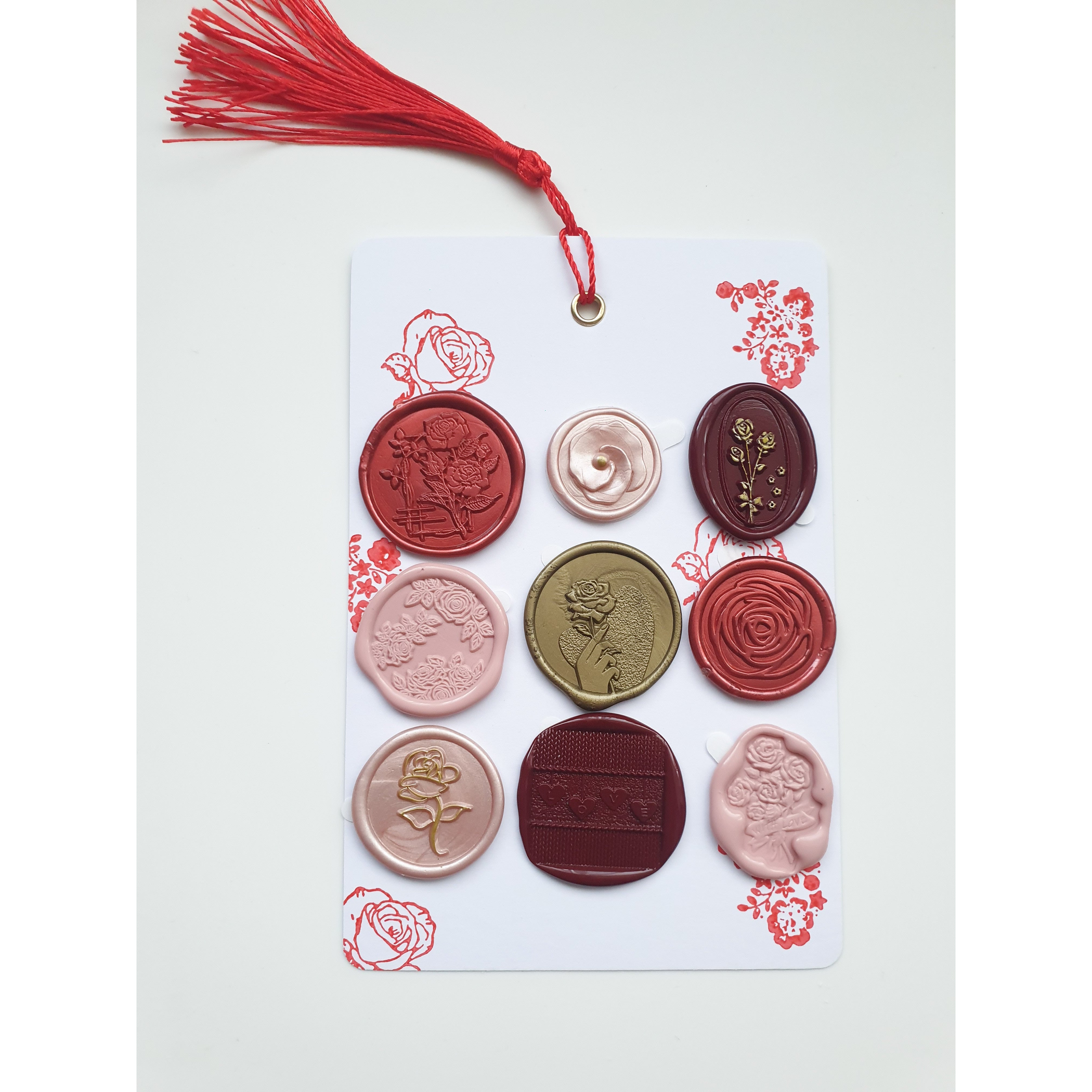 Ready Made Wax Seals Stickers - Rose Self-Adhesive Wax Seal Stickers - Style 07