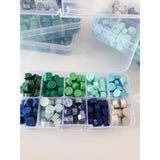 Green & Blues Wax Seal Bead Set - Little Added Touches